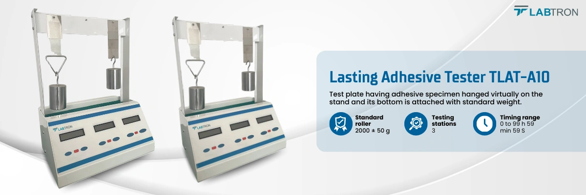 Lasting adhesive tester TLAT-A10 | 3 testing station | Standard roller